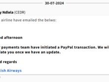 Update from BA via CEDR on July 30, 2024