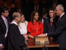 NJ's new Gov's son shouts out to his peeps.