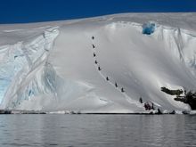 Nansen Island - Antarctica. Skiing down to the pickup point was not for the faint of heart!