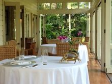 The verandah at the Plantation Restaurant