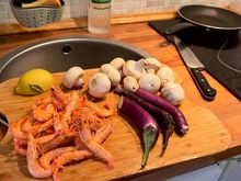 Prepping for a lunch at home