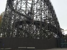 Yes this is actually a wooden roller coaster!