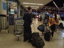 Shuttle bus pickup
