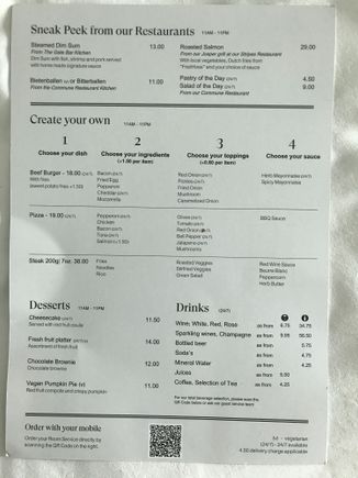 Part or Roomservice menu