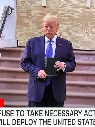 Literally using the Bible as a prop so he can tear gas peaceful protesters