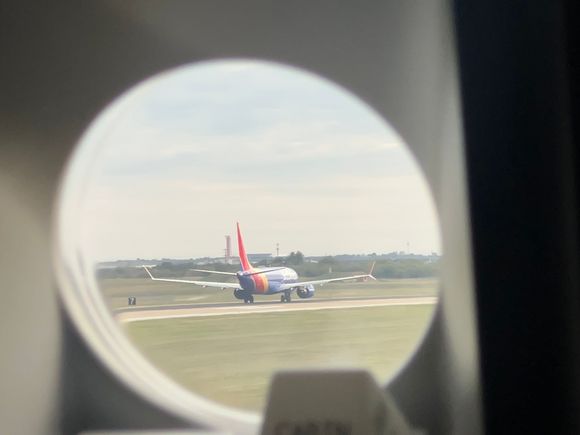 Even though there’s not a real window, I still managed to get a WN 737 MAX out the exit door portal 