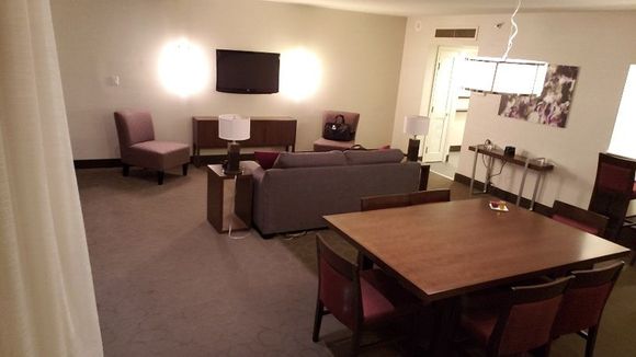 First floor living room with a kitchen