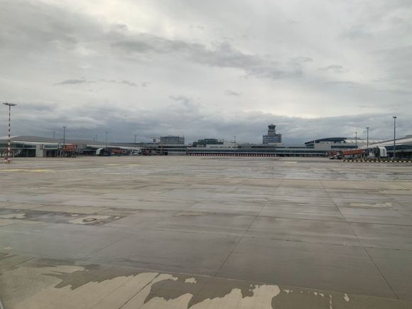 We are the only aircraft arriving in Prague at this time of the morning.