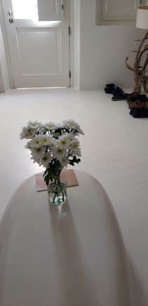 Fresh flowers in our room. 