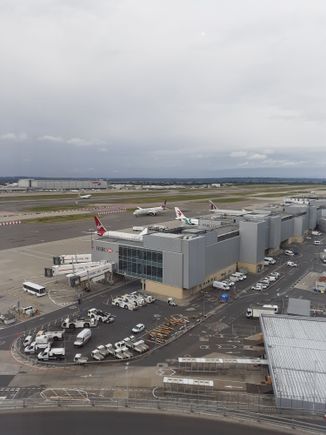 From rm 1301  T3 gates empty overnight but filled up whilst I was at breakfast. BA Airbus just rotating.