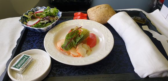 Lobster salad with side salad (tasted good)