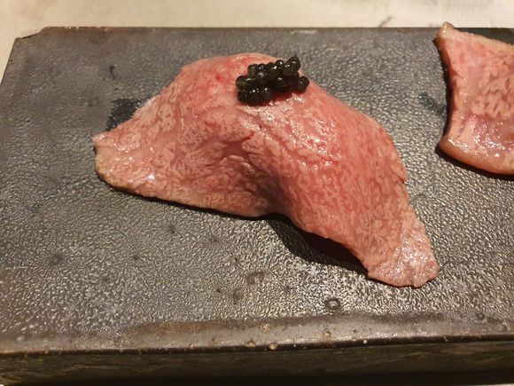 Beef with caviar