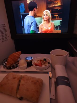 Breakfast...Big Bang Theory in background