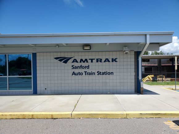 One more view of the Amtrak station front. I was walking around - where permitted - taking photos and videos (I was not permitted to go too close to the car loading area)