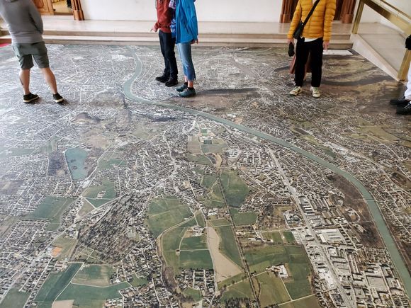 A huge map of Salzburg laid out on the ground