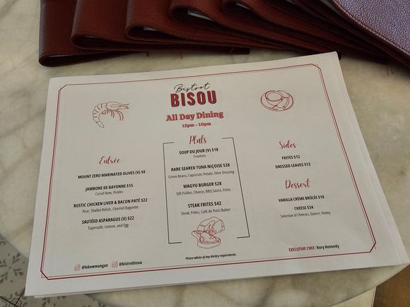 Bistrot Bisou menu
