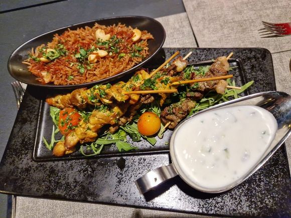 Mishkak grill. I specifically said no yogurt...