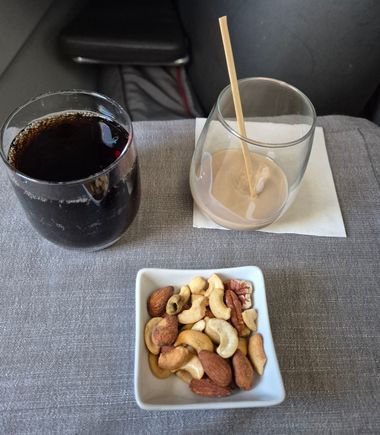 Small snack and some drinks. Again a Baileys.