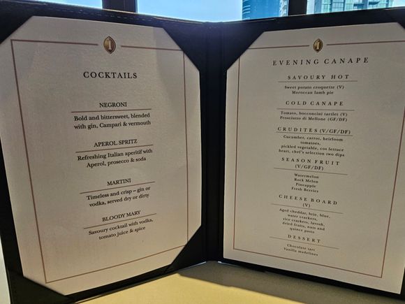 Drinks menu