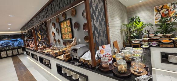 Hotel buffet set-up at breakfast 