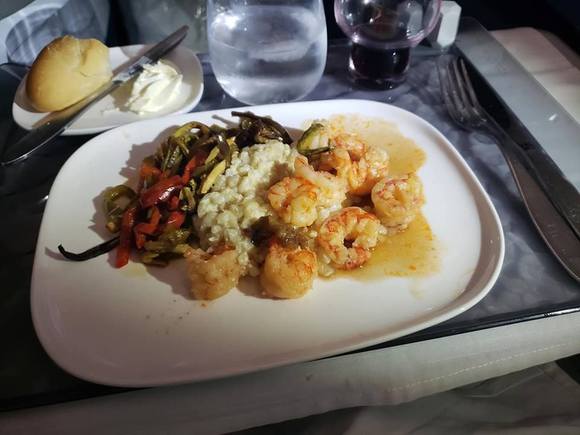 Shrimp Poele (who the heck named this dish lol, maybe they were going for paella?) with farro risotto
