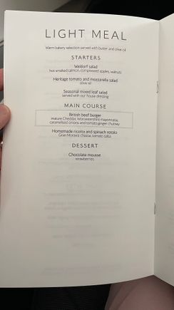 Second service. Ordered Waldorf salad and burger, could manage anything else! 
