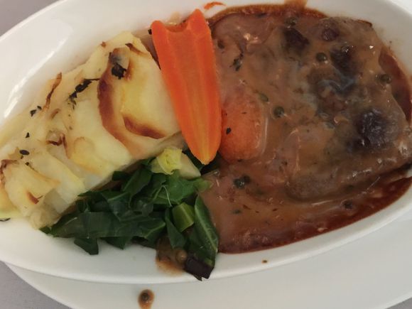 I pre-ordered the fillet steak with Boulangere potatoes. It wasn’t the most elegant presentation but it tasted pretty good - better than my beef in F coming home from JNb recently.