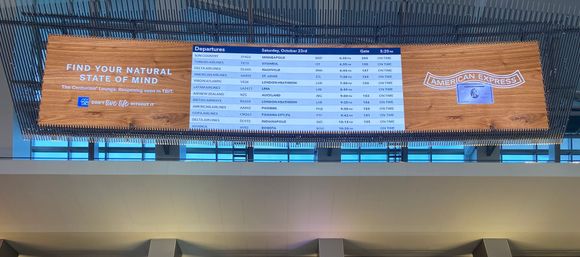 Centurion Amex advertising lounge reopening in TBIT hall