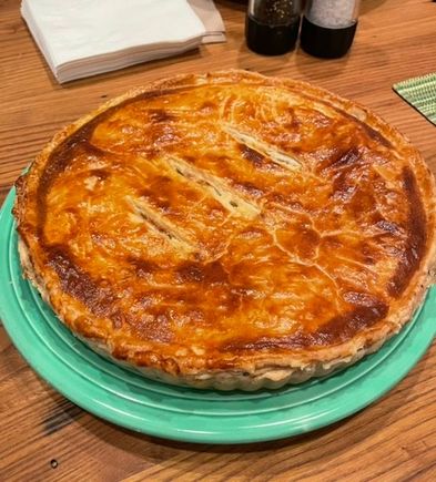 Savory potato tart. We had it with bacon wrapped pork tenderloin. 