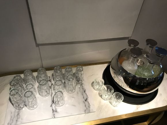 Herbal & fruit infused water is available