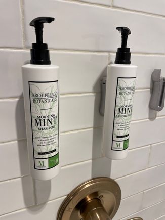 Missing a 3rd bottle... likely body soap? 