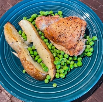 Leftover Chicken Vesuvio, which has been requested to be part of the rotation, if not birthday dinner! 