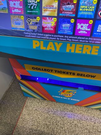 Someone left their $2 scratch-off lotto ticket at the lotto machine by our men’s room.   