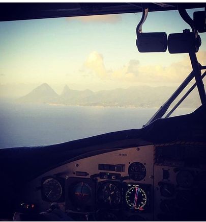My very own photo of landing in St Lucia on the way back from Mustique in the twin otter  (the one time I was lucky enough to go). 