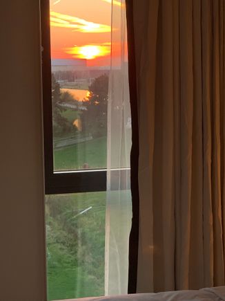 Sunset View from the Room (River and Airport)