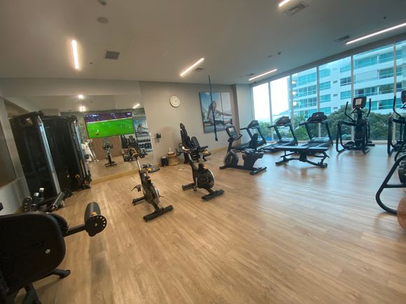 Nicely equipped gym. 