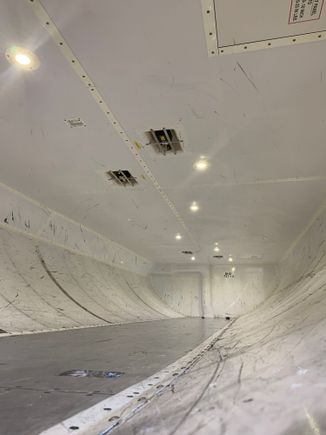 Inside of the baggage hold of a 737