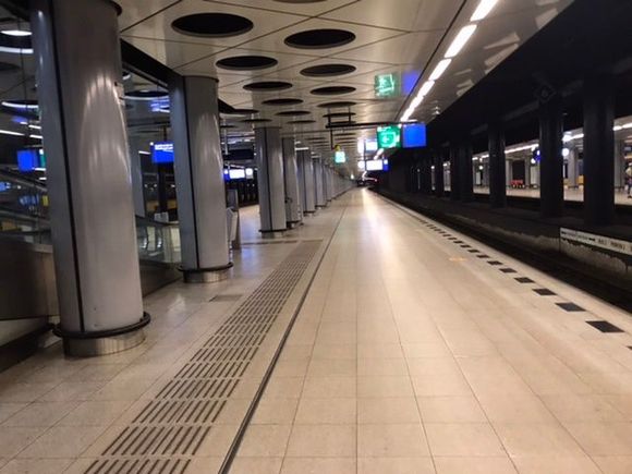 Absolutely deserted Schiphol airport