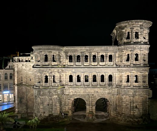 Porta Nigra at night from my hotel room