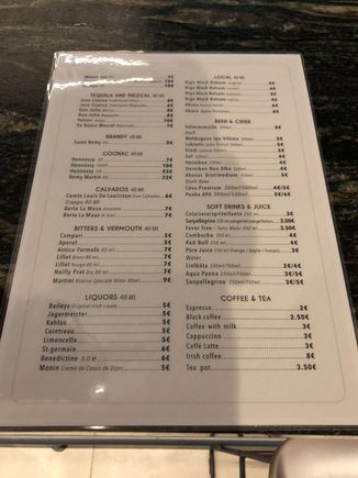 Drinks list 2