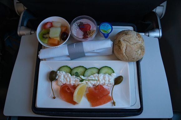 Cottage cheese and smoked salmon