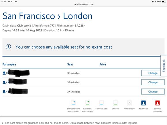 A couple of glitches here! Following a change to seating allocation email (A380 to 777) in MMB I cannot see the layout and change our seats! Also, 3K clearly isn’t going to be a middle seat. I cannot work out if this is a refurbed Club Suite configuration. Can anybody shed any light on this?