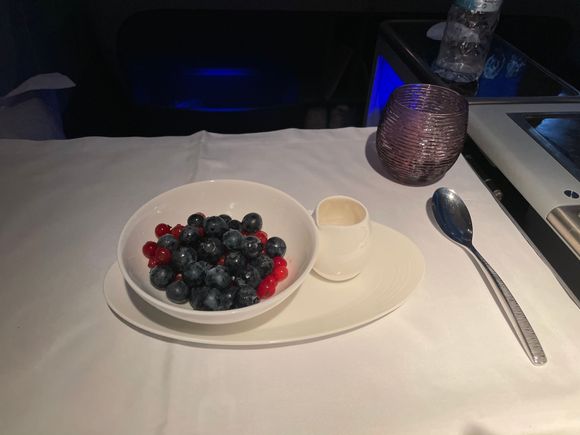 Rose water syrup with berry. Brings memories of Oman days.
