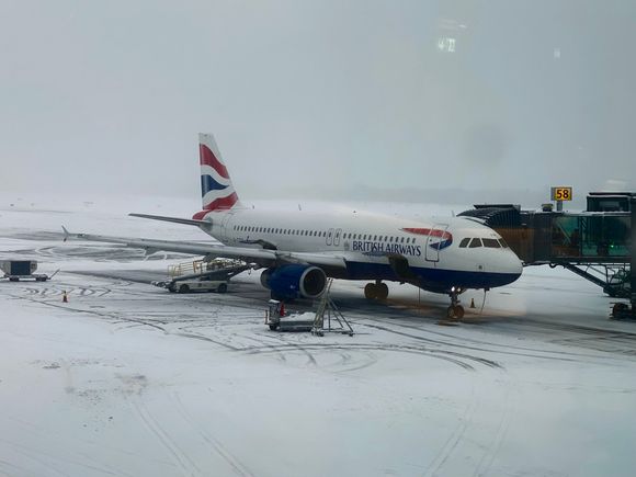 A snowy departure from Oslo in March