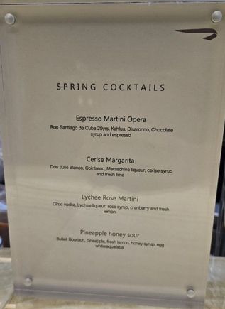Spring Cocktail menu