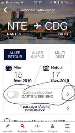 Route and date need to be selected first