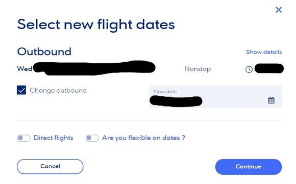 select "change" outbound if it's a one-way or either outbound or inbound if it's a return ticket and you want a specific leg upgraded (or select both, if you want both upgraded). Be sure to leave the date as it was!
