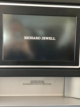 I pulled the shades, turned on the movie Richard Jewel and settled in for the Pacific crossing. On other flights, mini Dasani water were offered. Not on this flight. 