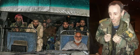 Fat Takfiris JAL leaving Douma,SAA army colonel released from their prison in Douma