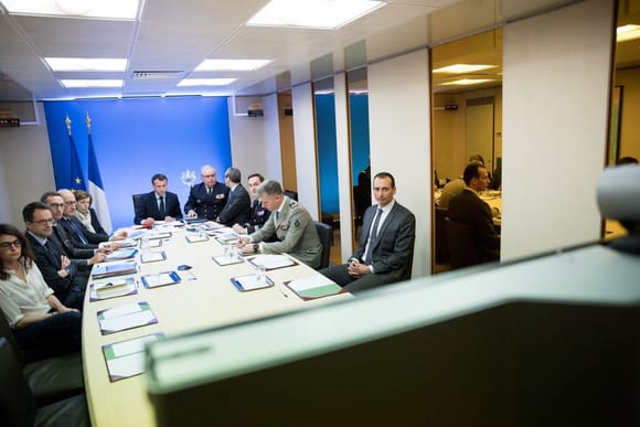 Macron in his situation room